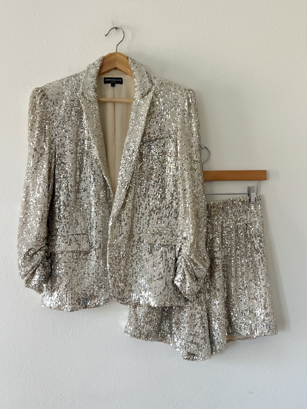 GENERATION LOVE | Sequin Serafina Open Blazer and Pull On Shorts Set | M/L